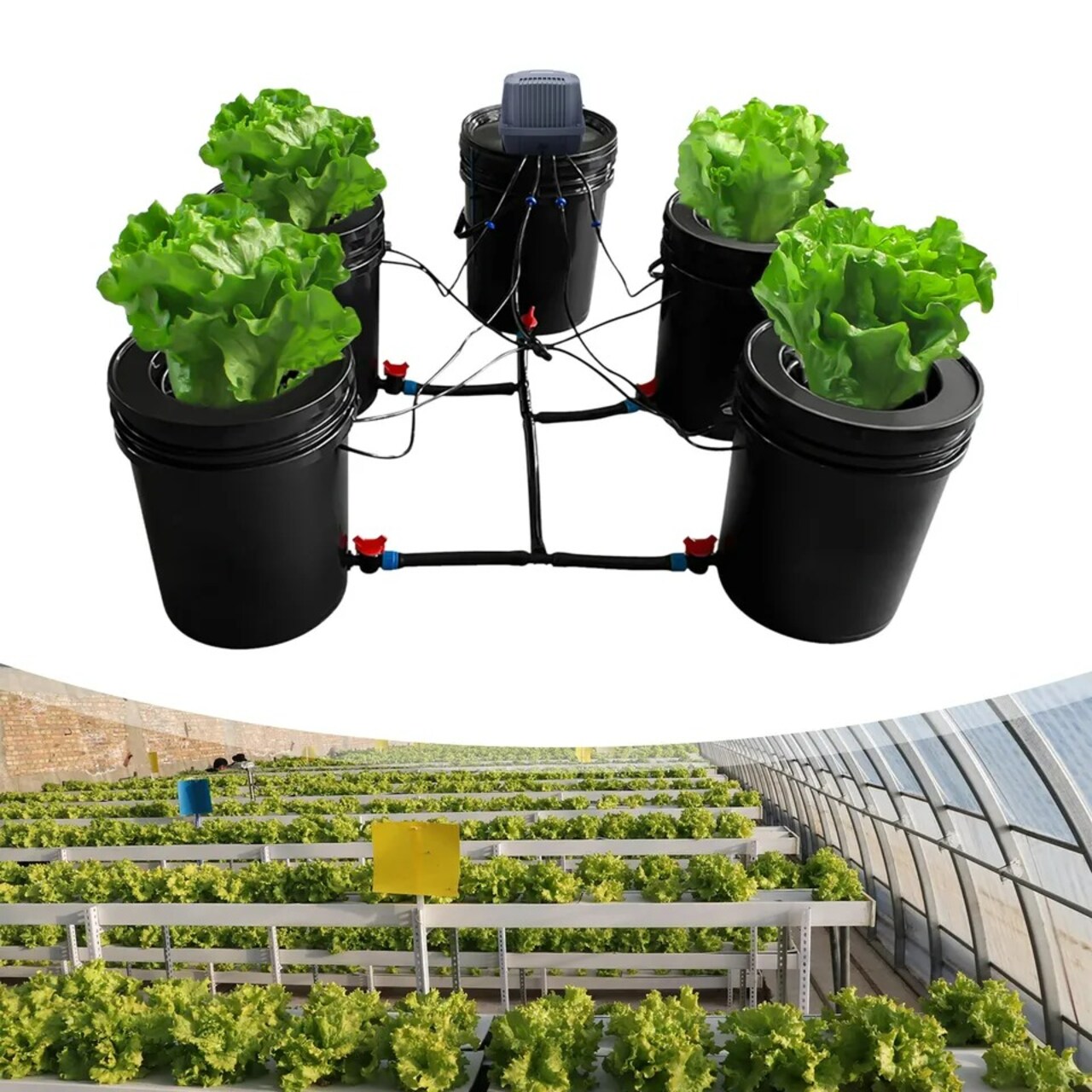 4+1 Buckets Garden Yard Multi Barrel Hydroponic Machine Drip Irrigation System